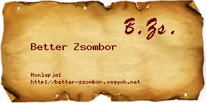 Better Zsombor névjegykártya